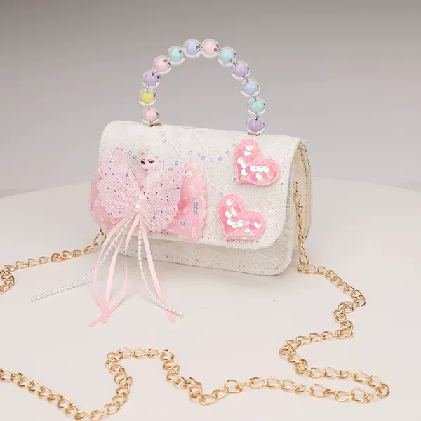 Chic Princess Bag, Luxurious and Stylish, Beaded Handbag for Girls, Mini Fashionable Chain Shoulder Crossbody Bag