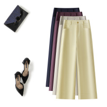 快手直播货源百搭显瘦女裤高腰都市风气质通勤直筒休闲裤厂家直批