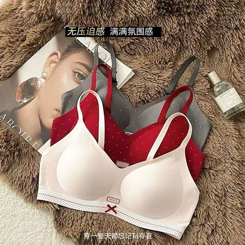 Polka Dot Miu Series Classic Color-Blocking High-End Sweet Ballet Girl Bra Breathable Wireless Underwear for Women Polka Dot Miu Series Classic Color-Blocking High-End Sweet Ballet Girl Bra Breathable Wireless Underwear for Women