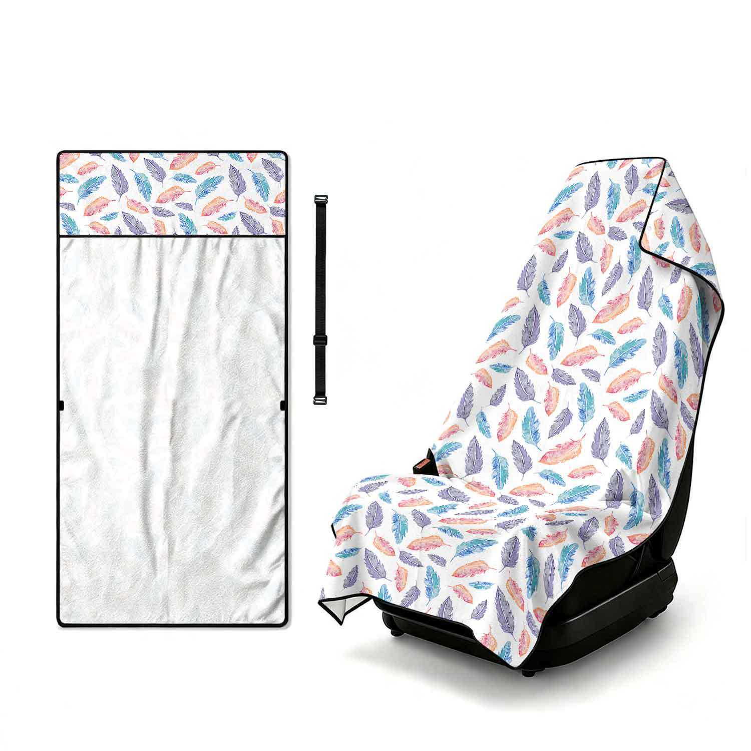 Geometric Bath Towel Car Seat Cover 2-in-1 Microfiber Outdoor Beach Car Dual-Use Universal Seat Cushion
