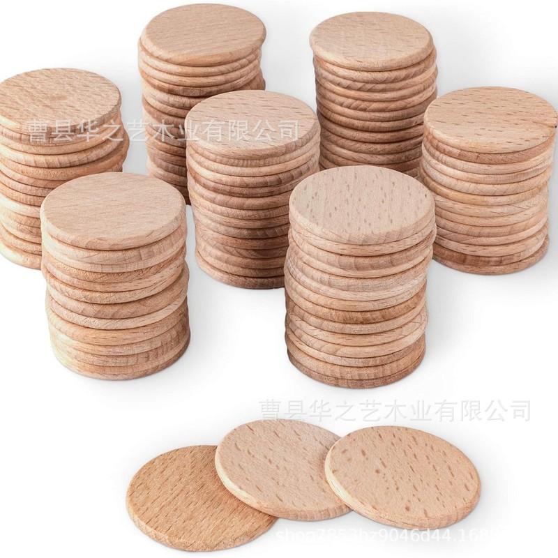 圆行榉木圆片木片吊牌 DIY饰品配件材料磨牙材料木质工艺品|undefined