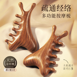 Four-in-One Scalp Massage Comb Head Hair Loss Head Therapy Scraping Dredging Meridians Artifact Face Eye Sandalwood Comb