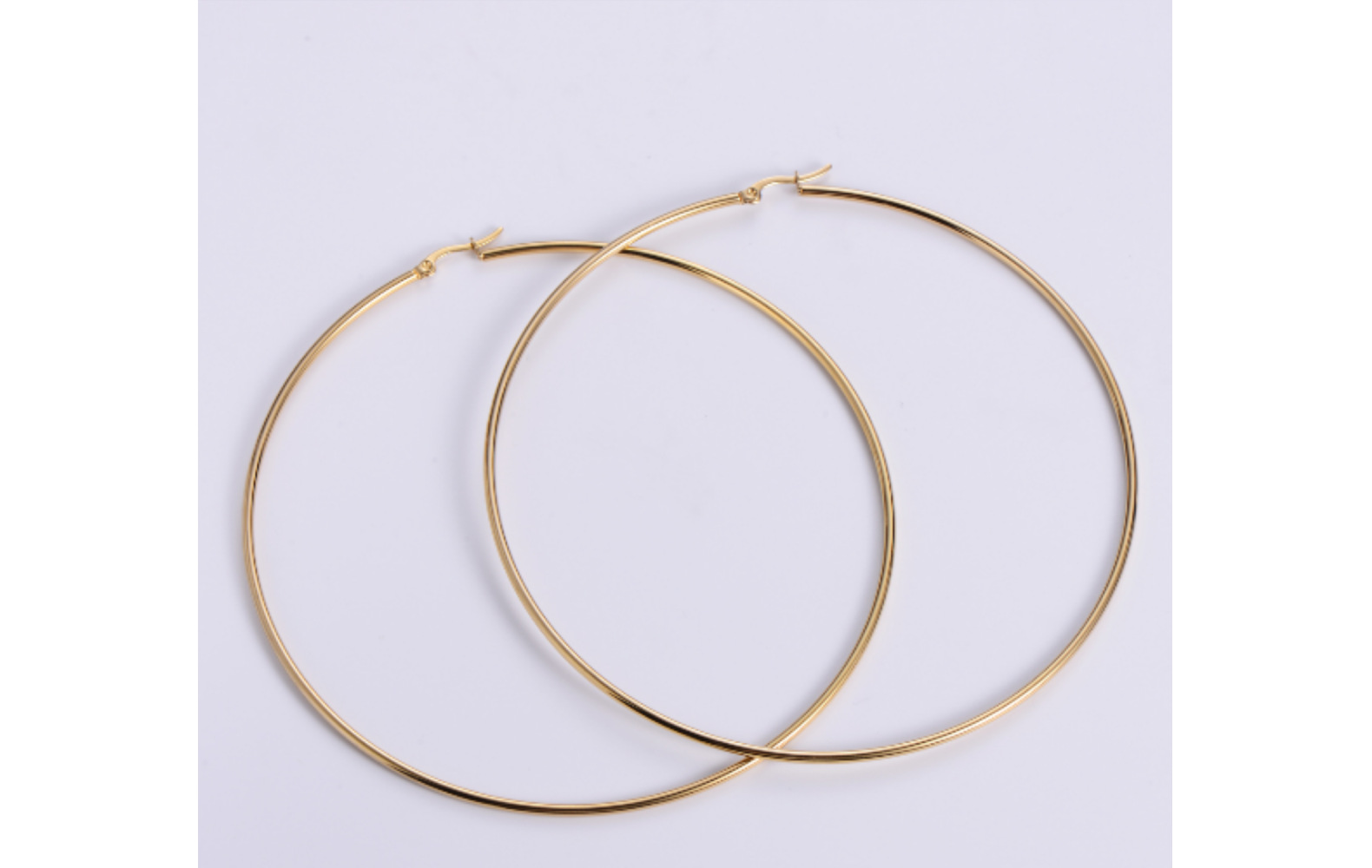 304 Stainless Steel Material 1 Pair Simple Style Circle Plating 304 Stainless Steel No Inlaid 18K Gold Plated Stainless Steel Earrings
