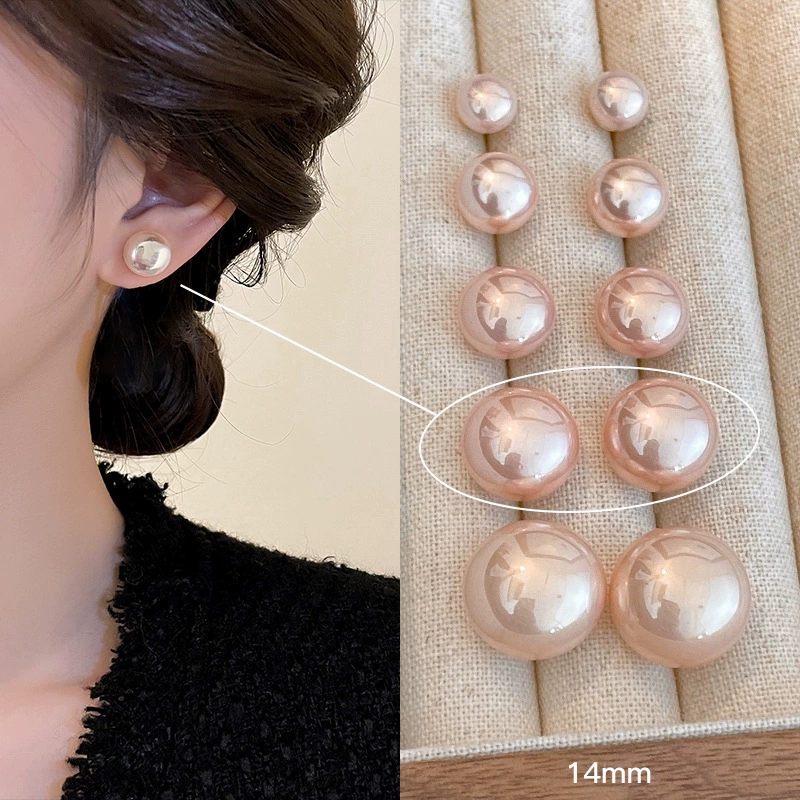 Earrings from pearl, small design ear clips