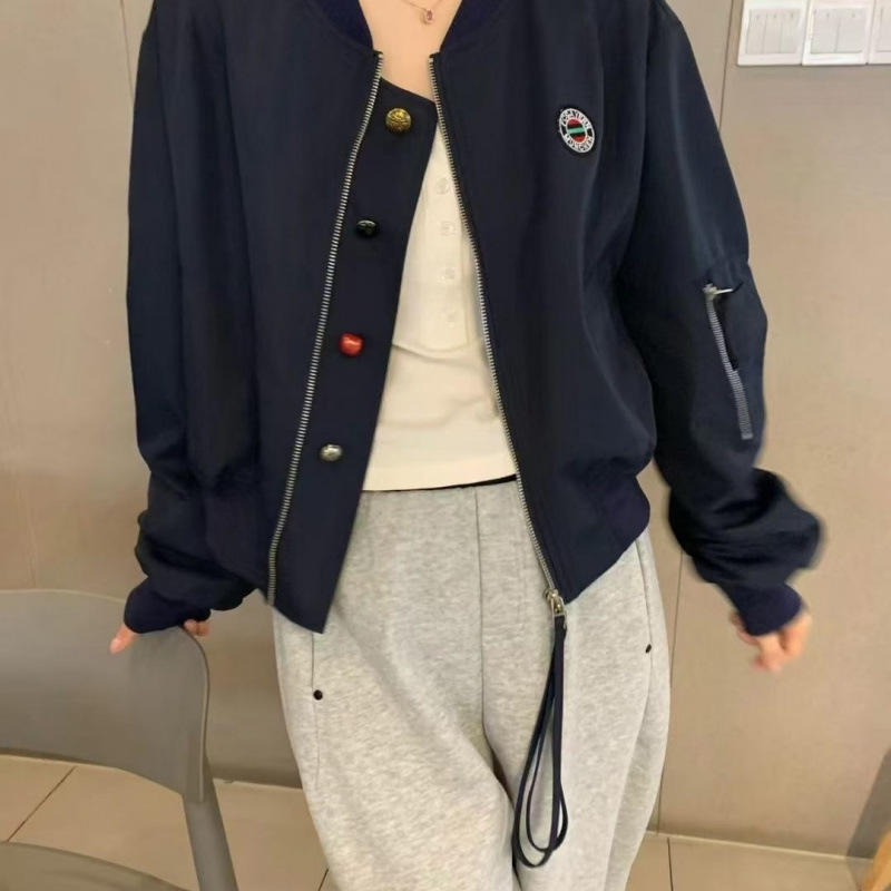 2025年春季新款女装小个子休闲潮款超独特时尚百搭短款棒球服外套|undefined