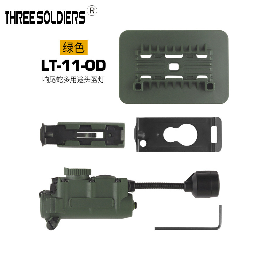 Tactical Helmet Velcro Guide Rail Equipped with Rattlesnake Multi-Purpose Helmet Light Ir Identification Signal Outdoor Survival Light