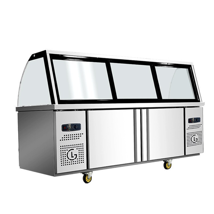 双温熟食展示柜商用超市鸭脖卤肉保鲜柜凉菜烧烤冷藏柜玻璃垒德株