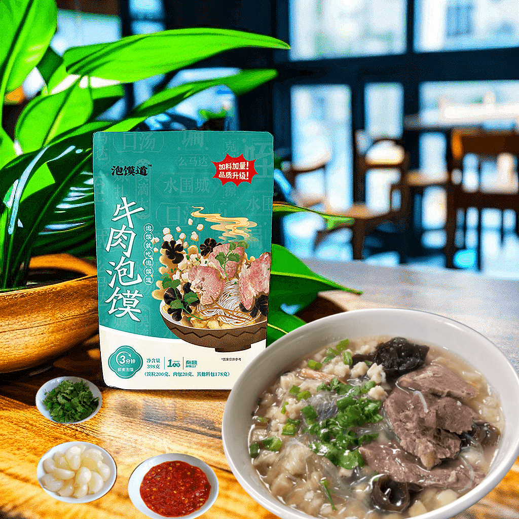 泡馍道牛肉398克*1袋真空装西安特产速食批发即食杂粮风味早餐