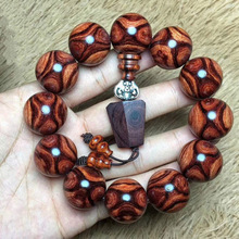 海南黄花梨手串2.0鬼眼鬼脸对眼老料瘤疤男士木质手链念佛珠108颗