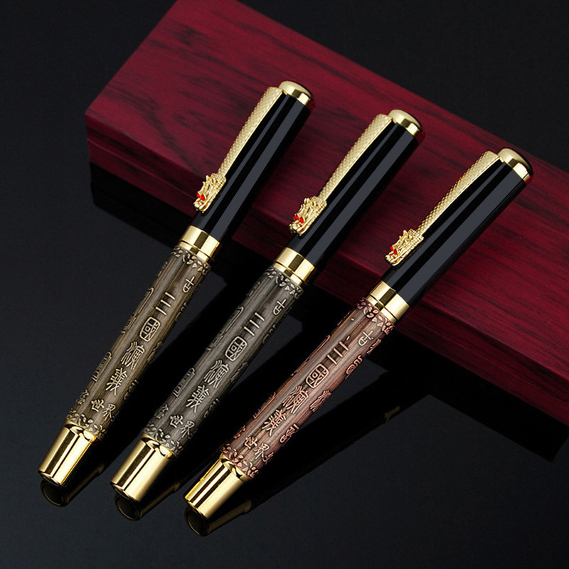 Bronze Embossed Metal Signature Pen Business Advertising Gift Metal Pen Ball Pen Office Stationery