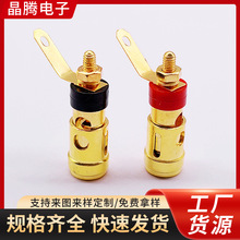 定制镀金大号弹簧接线柱 按压式弹簧接线柱 音箱功放喇叭接线柱