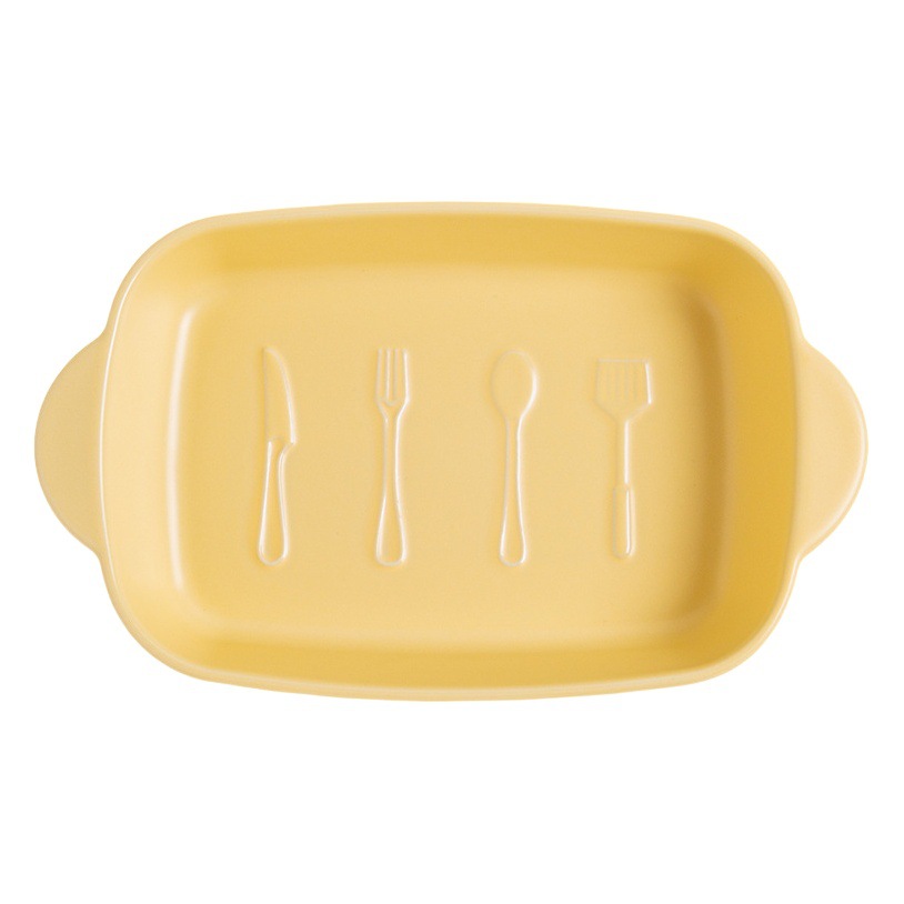 Tazón especial para freidora de aire de alta temperatura de cerámica resistente de doble oído tazón para hornear hogar bandeja para hornear fresca mano-pellizcar plato irregular