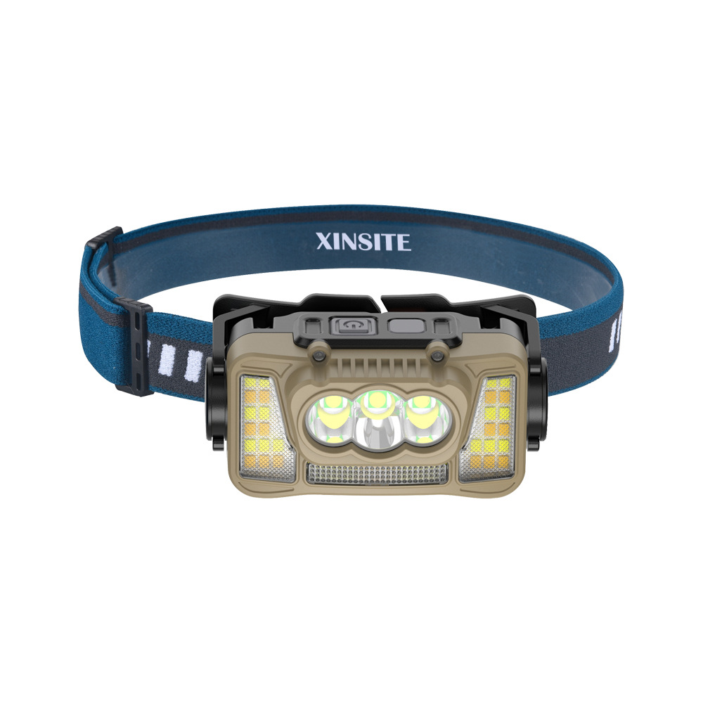 Faro al aire libre transfronterizo LED multifunción lámpara de pesca faro reflector impermeable aventura pesca linterna de luz fuerte