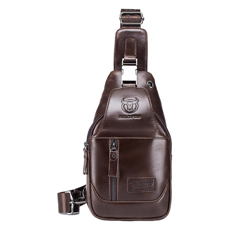 Capitán Niu cuero BULLCAPTAIN primera capa de piel de vaca de cuero de los hombres de hombro crossbody bolso de cuero ocasional al por mayor