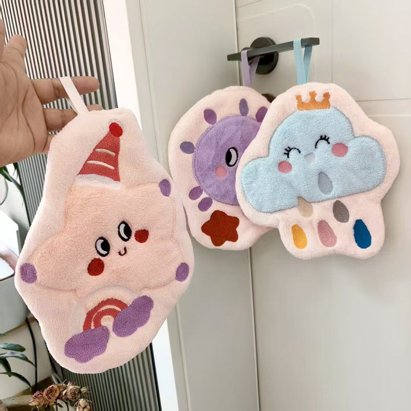 New Arrivals: Rainbow Series Bathroom and Kitchen Hangable Hand Towels, Super Cute, Thick and Absorbent, Children's Gift