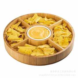 竹制干果盘客厅分格水果沙拉托盘熟食开胃板分格零食糖果盘奶酪盘