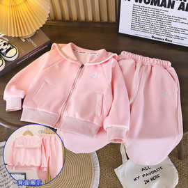 新款韩版海军领儿童衣服女童新中式秋冬卫衣套装加过定制
