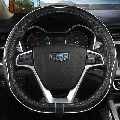 Manufacturer's New Style Handlebar: Steering wheel cover - 040-d-black-and-white-38cm