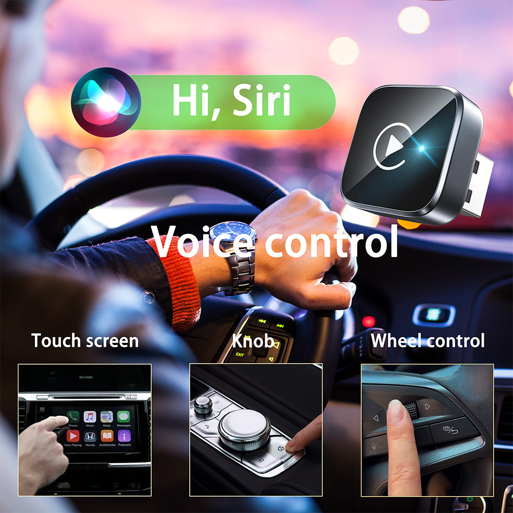 Cross-Border 2026 New Model Wireless Carplay Adapter Car-Mounted Android Auto 2-in-1 Connectivity Converter