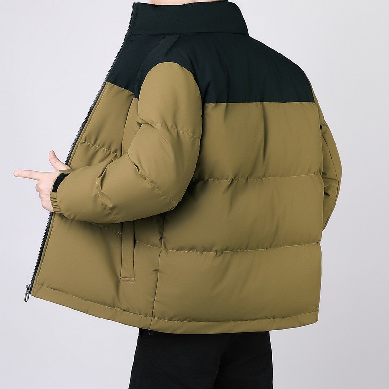Invierno de invierno de algodón de pluma de tamaño grande hombre moda de la juventud de algodón cálido grueso chaqueta de algodón con capuchón suelta