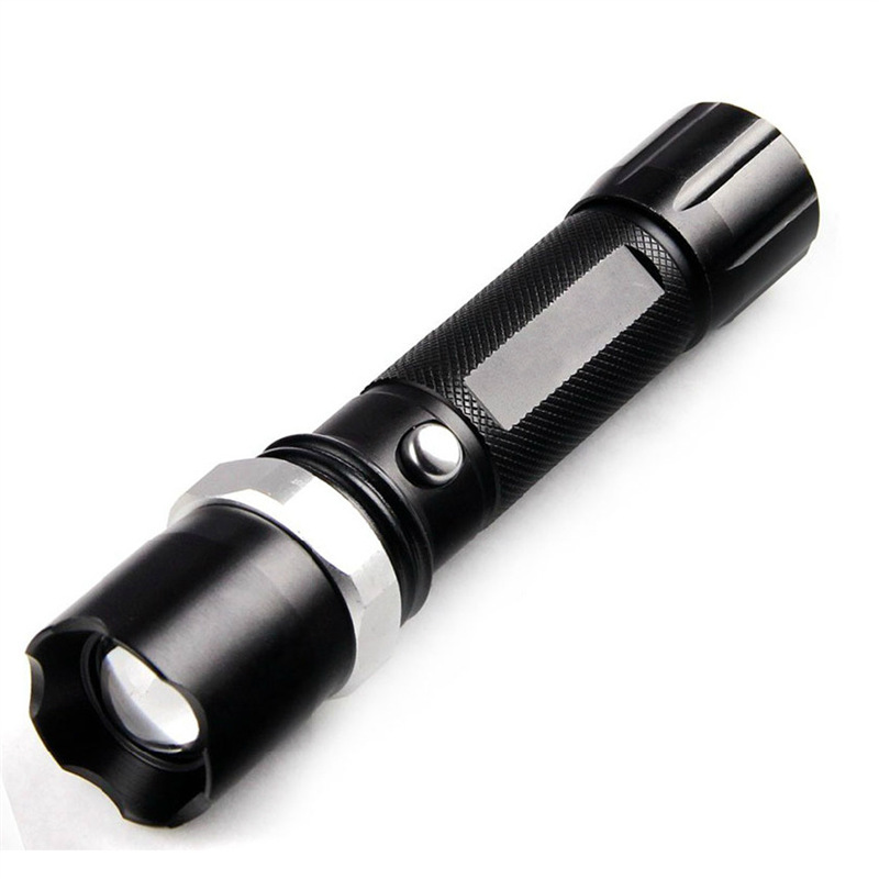 跨境led 骑行调光户外照明充电套装铝合金厂家变焦强光手电筒