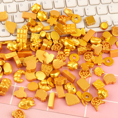 シミュレーションミニ金条元宝金貨金色新年樹脂アクセサリー部品混載diy手作り材料卸売り