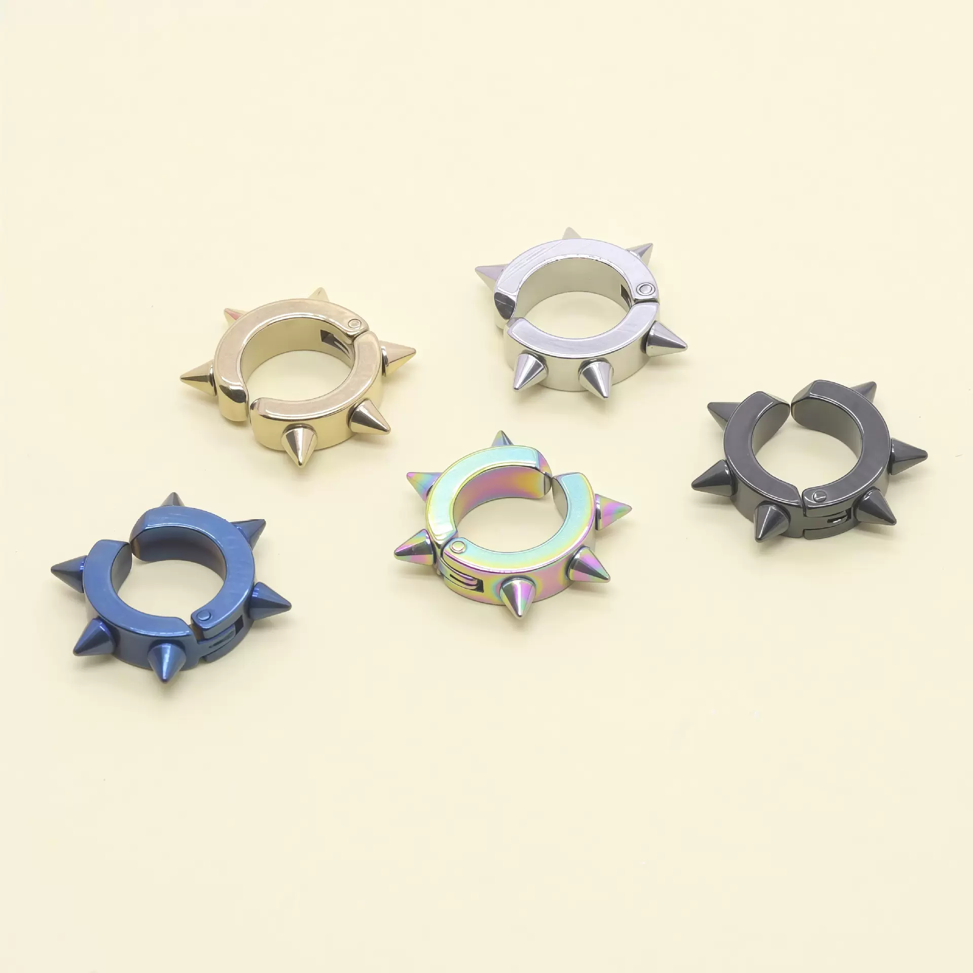 个性U形带刺耳夹无耳洞 韩版时尚男女 圆形耳夹 日常百搭现货批发