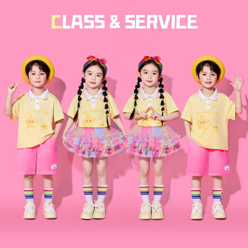 Children's Cheerleading Chorus Performance Costumes, Elementary School Group Dance Uniforms, Kindergarten Graduation Season Outfits Children's Cheerleading Chorus Performance Costumes, Elementary School Group Dance Uniforms, Kindergarten Graduation Season Outfits