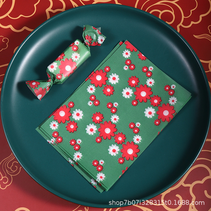 Papel de embalaje de papel de turrón embalaje de papel de caramelo embalaje de papel de turrón papel de caramelo de arroz glutinoso 100 piezas