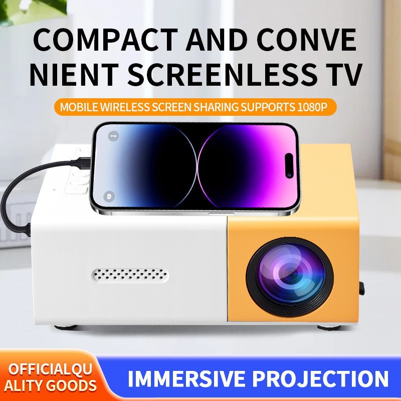Cross-Border Yg300 Projector for Home Use, Children's Mini Projector, Portable Projector for Living Room Wall Projection, Supports 1080P