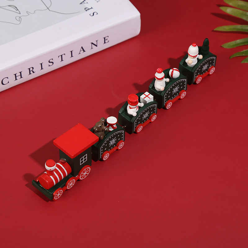 Decorative Props Event & Party Supplies 1 Set Quantity Christmas Cute Train Wood Party Carnival Decorative Props