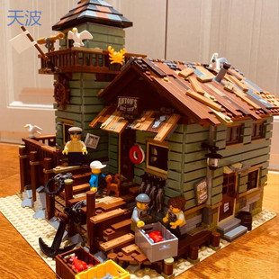 Ttb New Fisherman's Hut Building Block Assembly Toy Compatible with Lego Adult Version Difficult Puzzle Street Scene