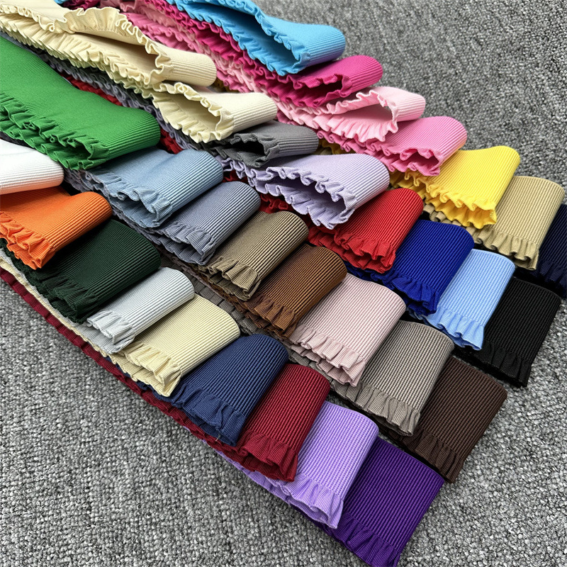 6cm木耳边荷叶纹褶皱松紧带 束腰弹力橡筋织带