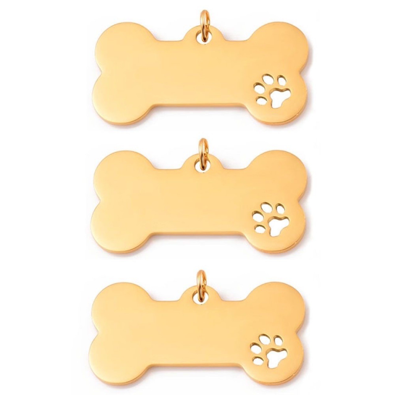 Fuente de fabricación de acero inoxidable pulido hueco hueso de garra de forma de pet colgante colgante de perro colgante en stock