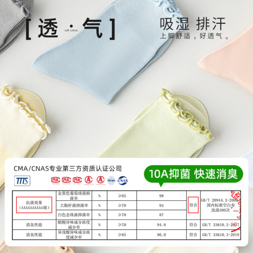 Women's Summer Thin Boneless Postpartum Socks with Breathable and Odor-Preventive Mushroom Edge Plain Short Socks Versatile Floral Cotton Socks