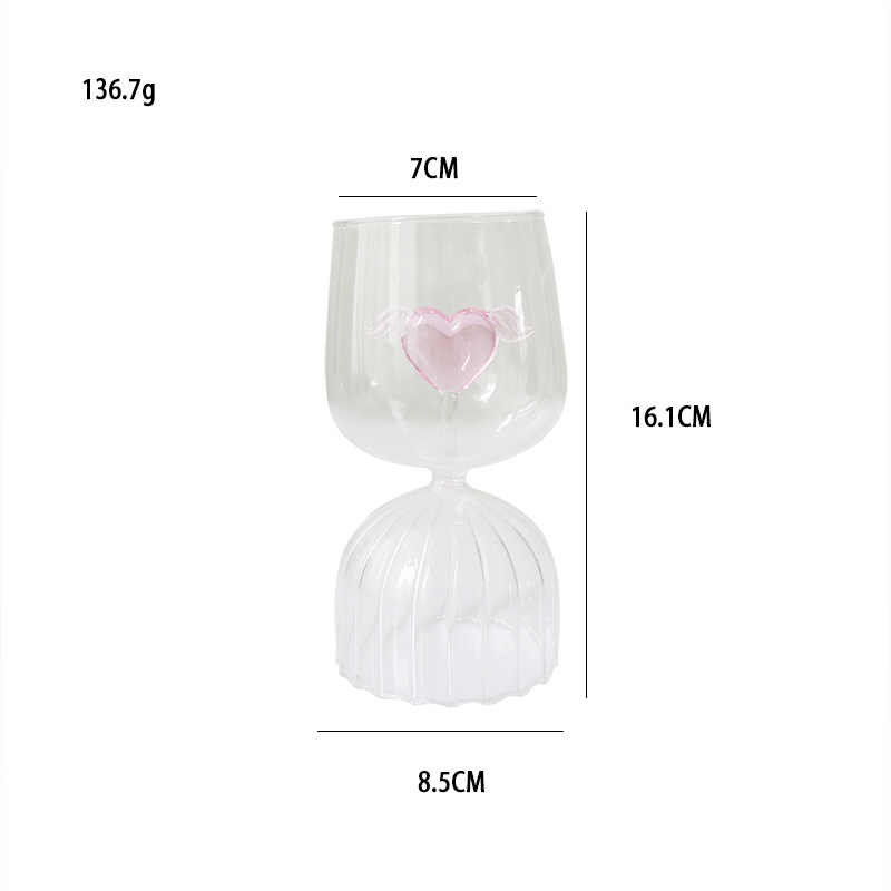 Taza de diseño de vidrio en forma de huevo creativo Taza de agua especial Taza de leche de punto ondulado Taza de jugo Simple