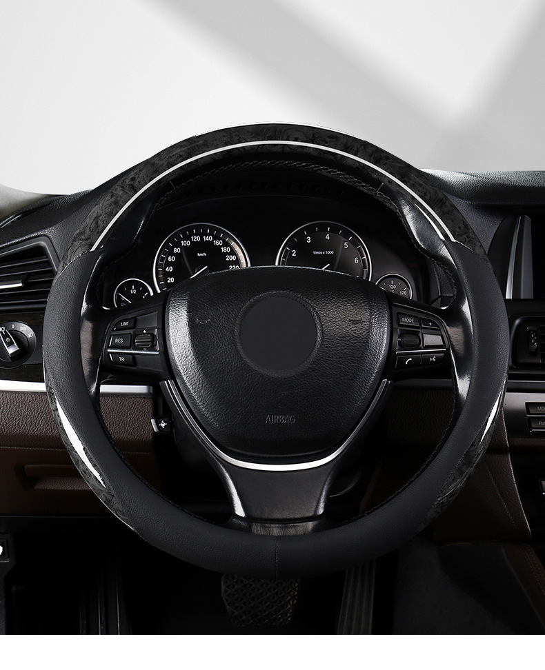 Car Steering Wheel Cover Peach Wood Grain Four Seasons Universal Non-Slip Sweat Absorbing High-Level Internet Celebrant Decorative Summer Handpiece Cover for Men