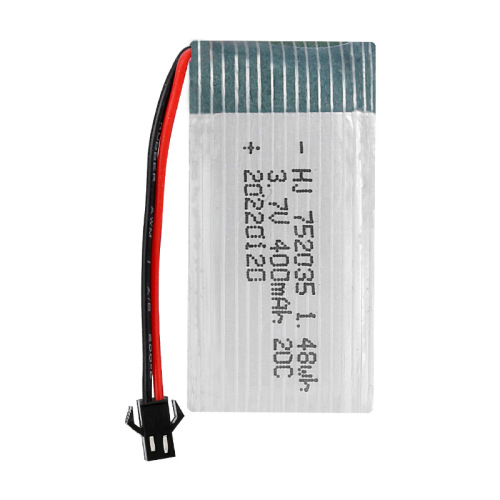 Wholesale 3.7V 400mAh lithium battery model aircraft aircraft accessories 752035 high rate 20C drone battery