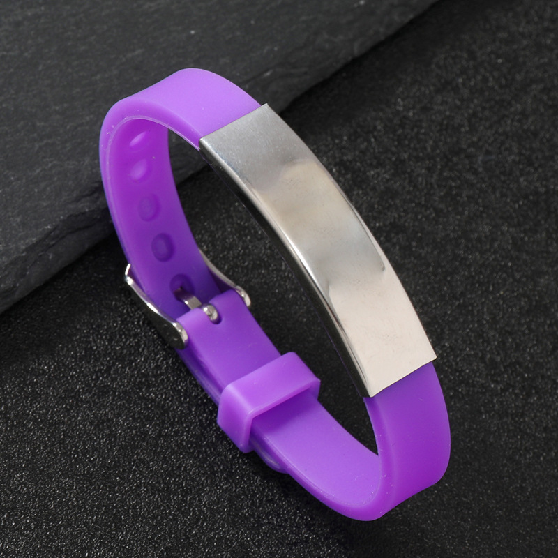 Pulsera de silicona de acero inoxidable transfronterizo pareja multicolor extraíble de acero inoxidable letras LOGO pulsera deportiva de silicona