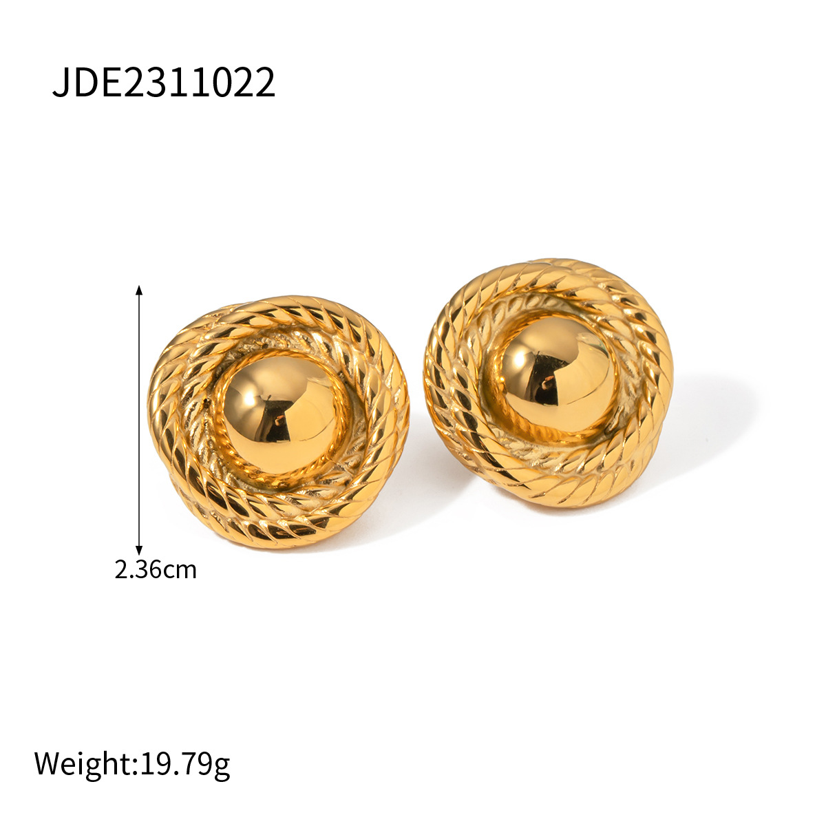 Pendientes de acero inoxidable transfronterizos europeos y americanos de alta calidad, nuevos pendientes de oro de 18k que no se desvanece, pendientes de tiras onduladas de hilo