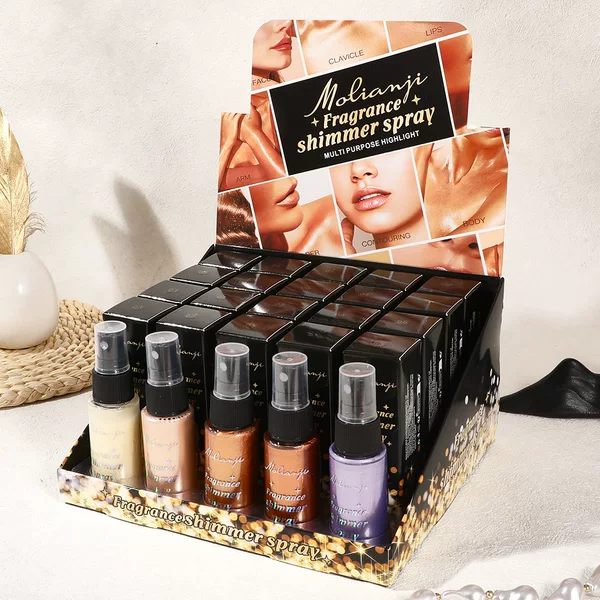 Cross-border exclusive glitter spray display box, body highlighter, collarbone highlighter, pearl shimmer powder, stage makeup