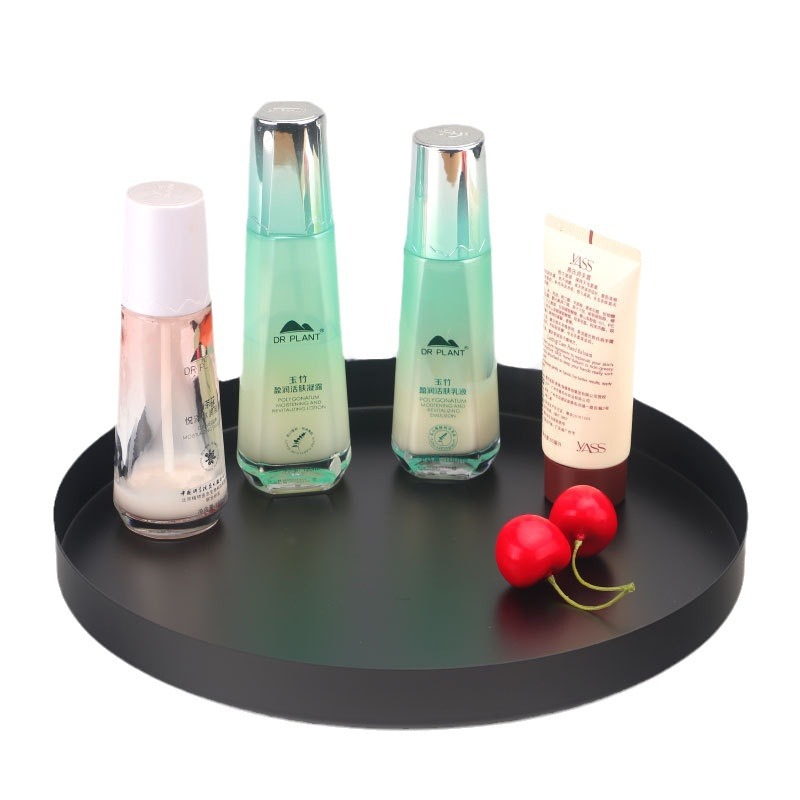 Nórdico negro disco metal bandeja de almacenamiento placa decoración joyería placa redonda Placa de fruta placa artesanía Placa de almacenamiento