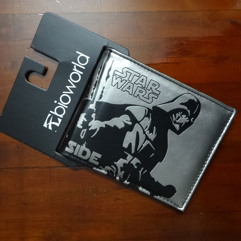 Cartera de animación alrededor de Star Wars, samurai negro, estudiantes blancos, monedero de cambio PU corto, monedero