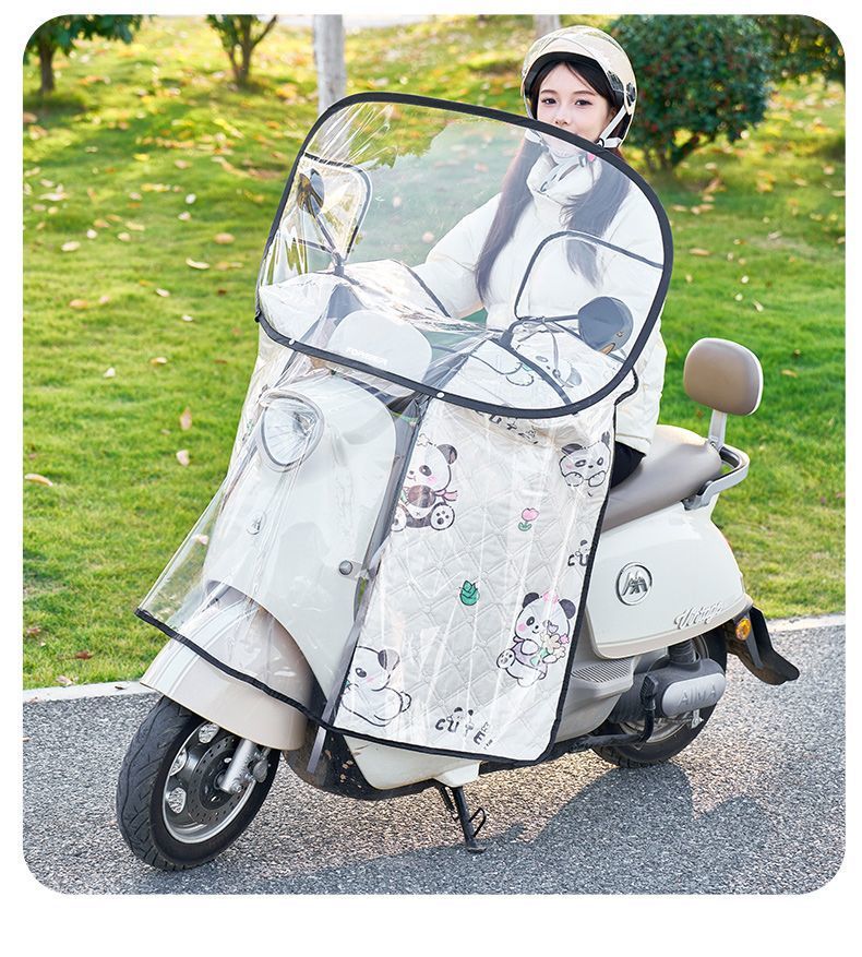 Electric Vehicle Windshield Cover, Sun Protection, Rain Cover, Universal for All Seasons, Waterproof Front Windshield for Electric Motorcycles, Full Coverage