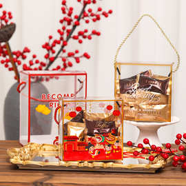 新年礼盒透明雪花酥包装盒年货零食烘焙牛轧糖果饼干手提袋空盒子