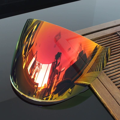 Dəbilqə (Kaska) aksesuarları, half helmet protective goggles - gold-red