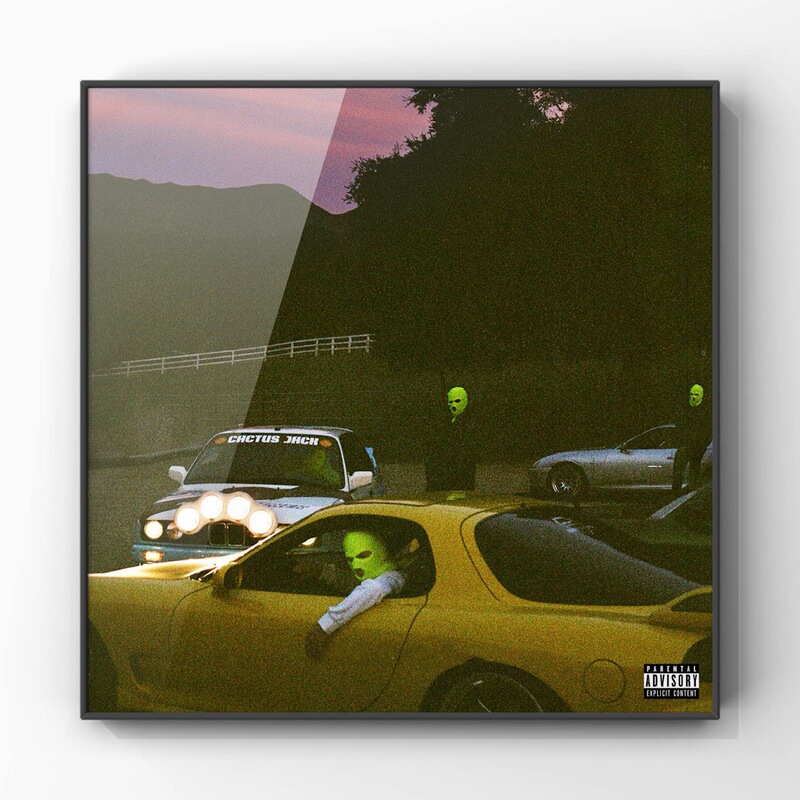 Travis Scott Merchandise Album Cover Decorative Painting Poster High-End Light Luxury Hanging Painting Rap European and American Trendy Photo Frame Travis Scott Merchandise Album Cover Decorative Painting Poster High-End Light Luxury Hanging Painting Rap European and American Trendy Photo Frame