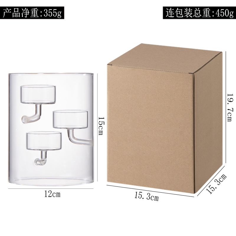 De estilo europeo cilindro de cristal huracán candelabro lámpara de aceite a prueba de viento titular de la vela decoración del hogar creativo con velas cena regalo