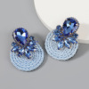 Glossy elastic woven earrings, European style, polyester, suitable for import