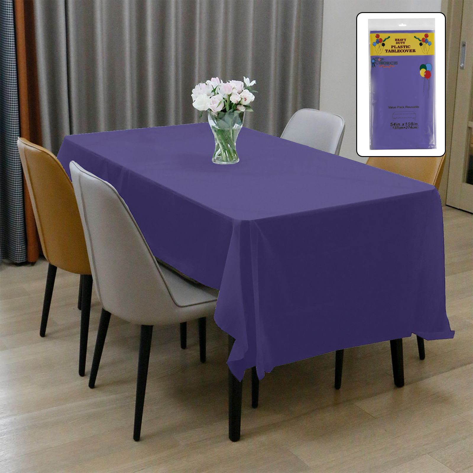 Mantel desechable transfronterizo de color liso, mantel impermeable de plástico PEVA engrosado para hoteles y fiestas de cumpleaños, venta al por mayor en stock.